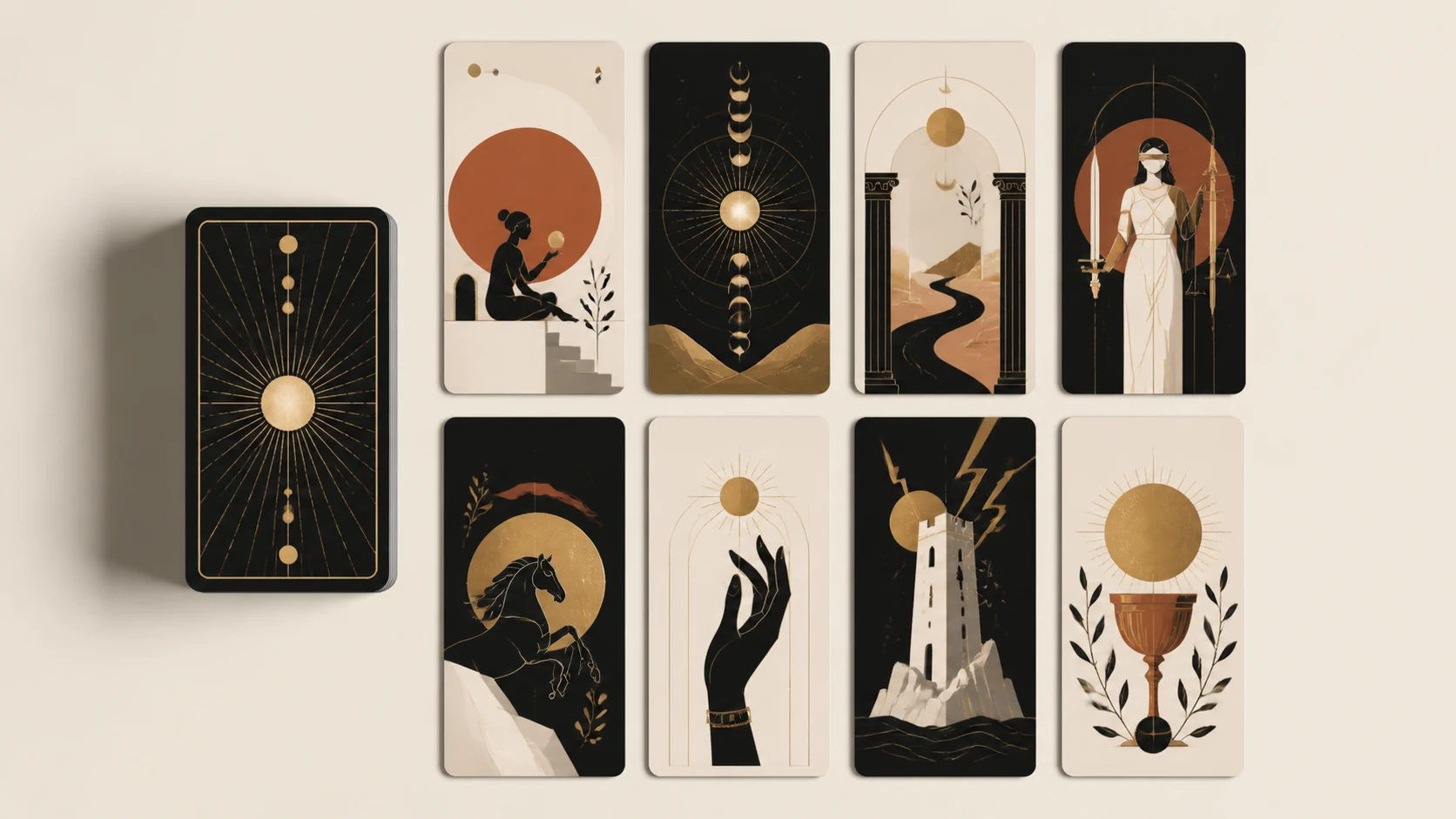 Best AI Modern Minimalist Tarot Deck Generator: Create Stunning Modern Minimalist Tarot Deck in Seconds example 2