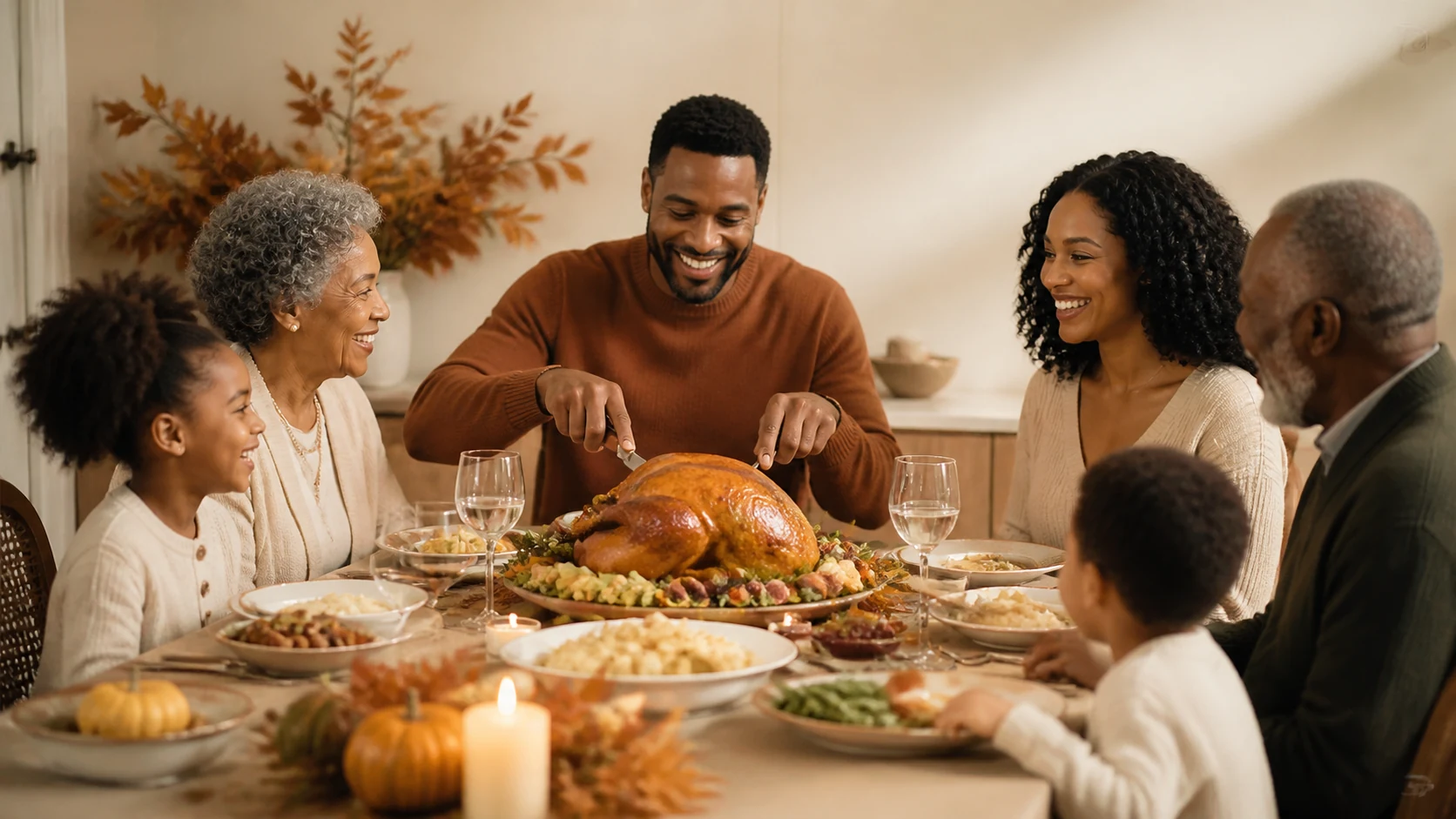 Best AI Thanksgiving Family Dinner Scenes Generator: Create Stunning Thanksgiving Family Dinner Scenes in Seconds example 2