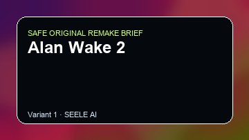 Alan Wake 2 Game Customer Remake preview
