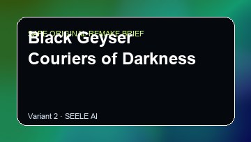 Black Geyser Couriers of Darkness original game remake reference artwork 2