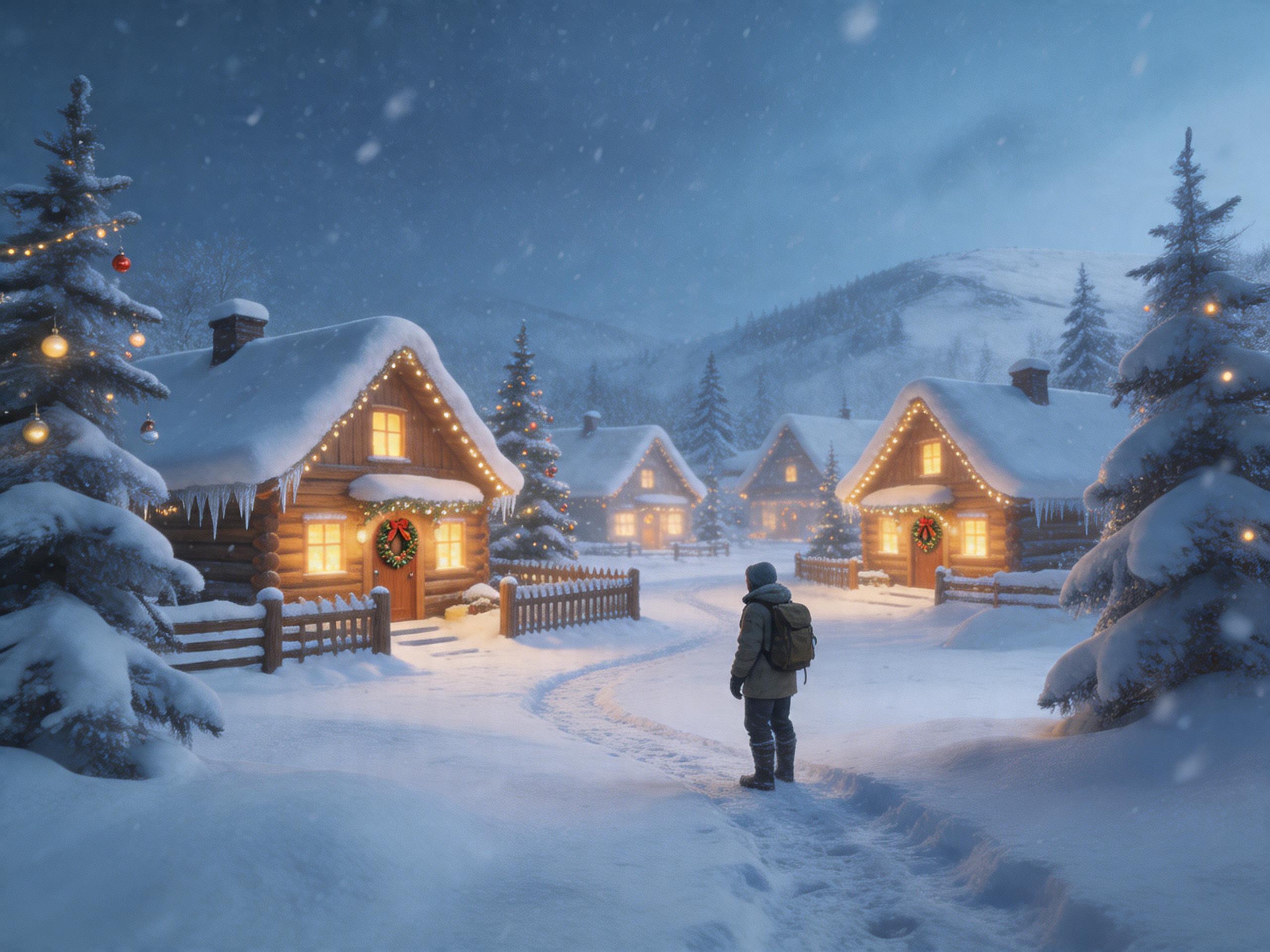 A real-time world scene used to test a short route, landmarks, and an interaction