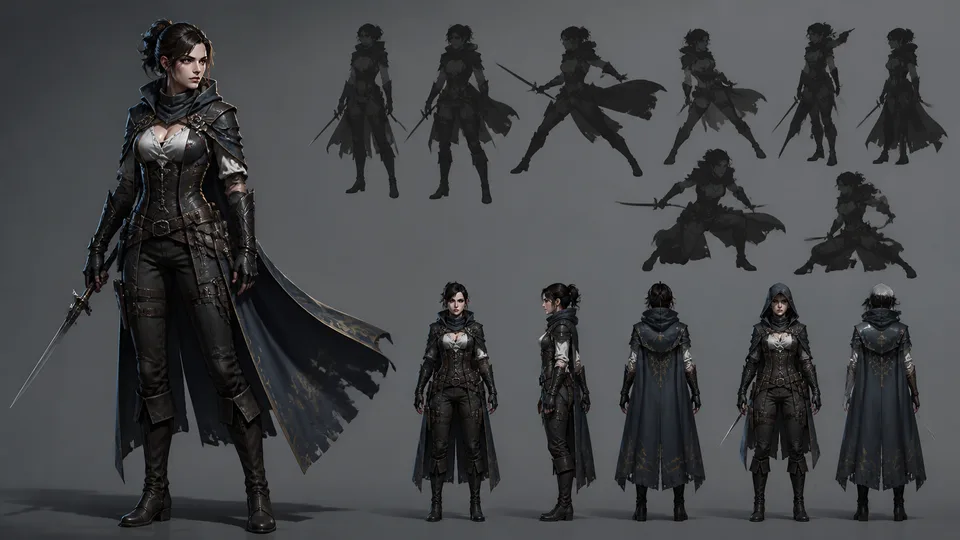 AI game character-sheet design visual showing lp feature 01