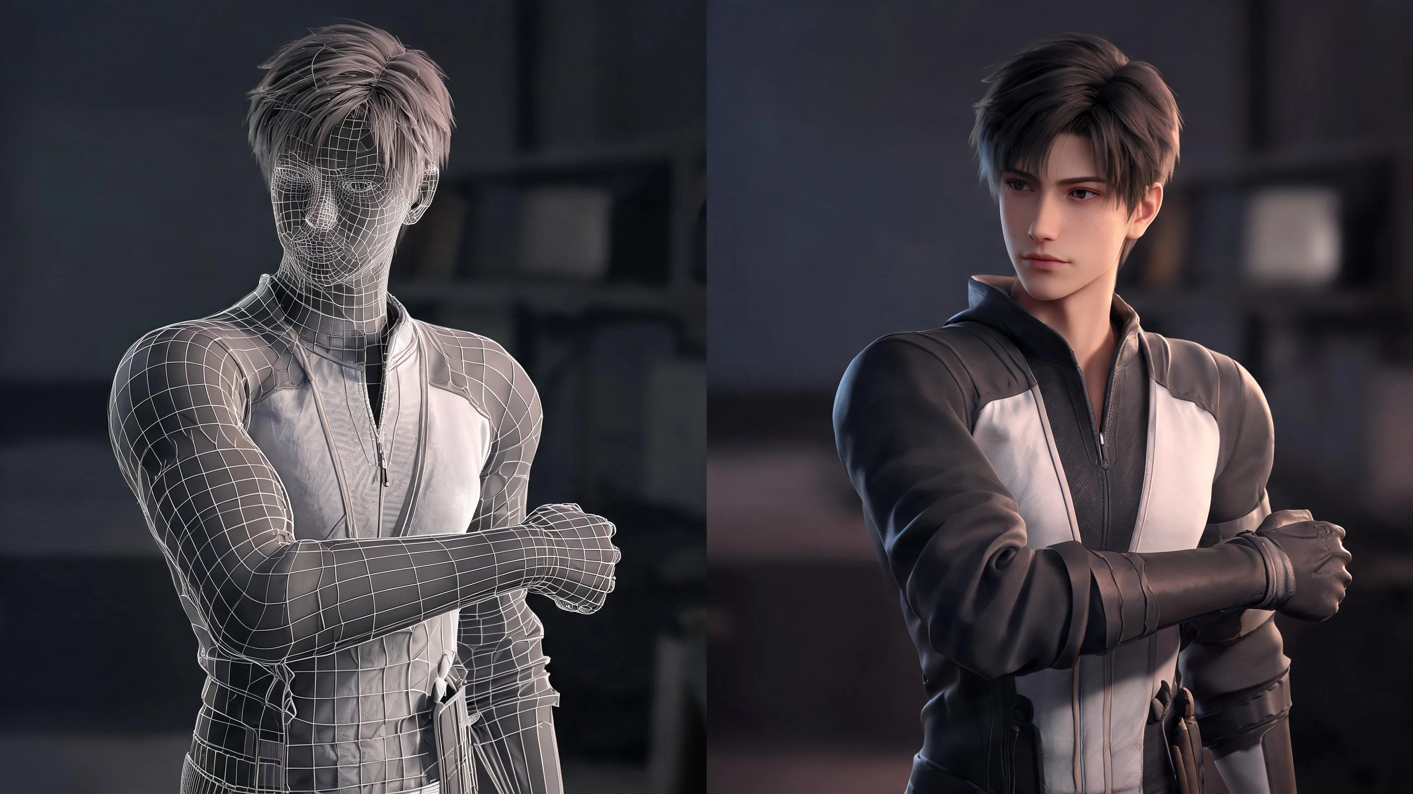 Cleaner Production Handoff illustration for Character Rigging