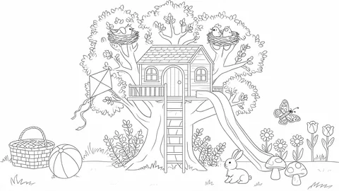 Polished coloring book page outlines hero image