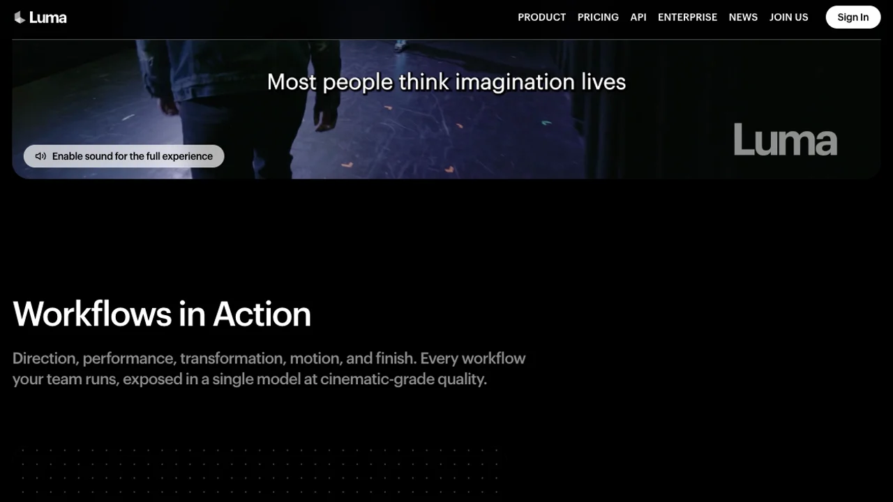Runway vs Luma Agents for End-to-End Video Production Workflows: official luma public product or documentation page