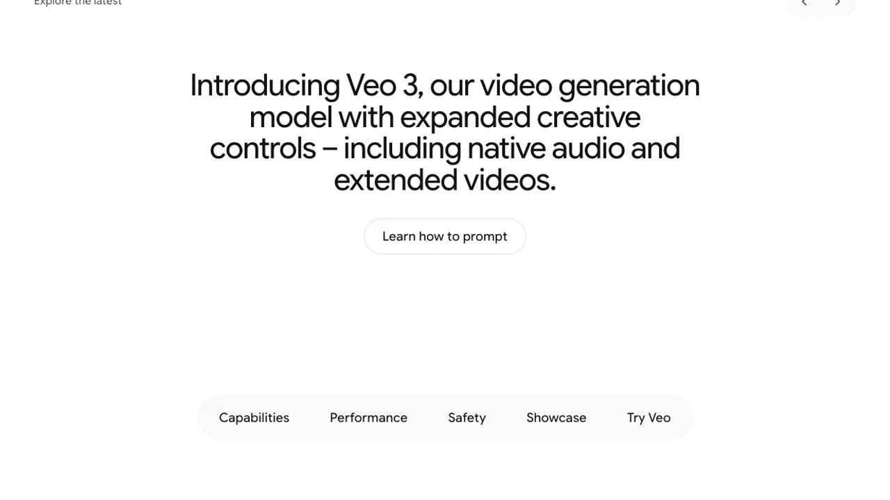 Sora 2 vs Veo 3.1 for Cinematic Video Generation: official veo public product or documentation page