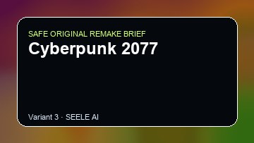 Cyberpunk 2077 original game remake reference artwork 3