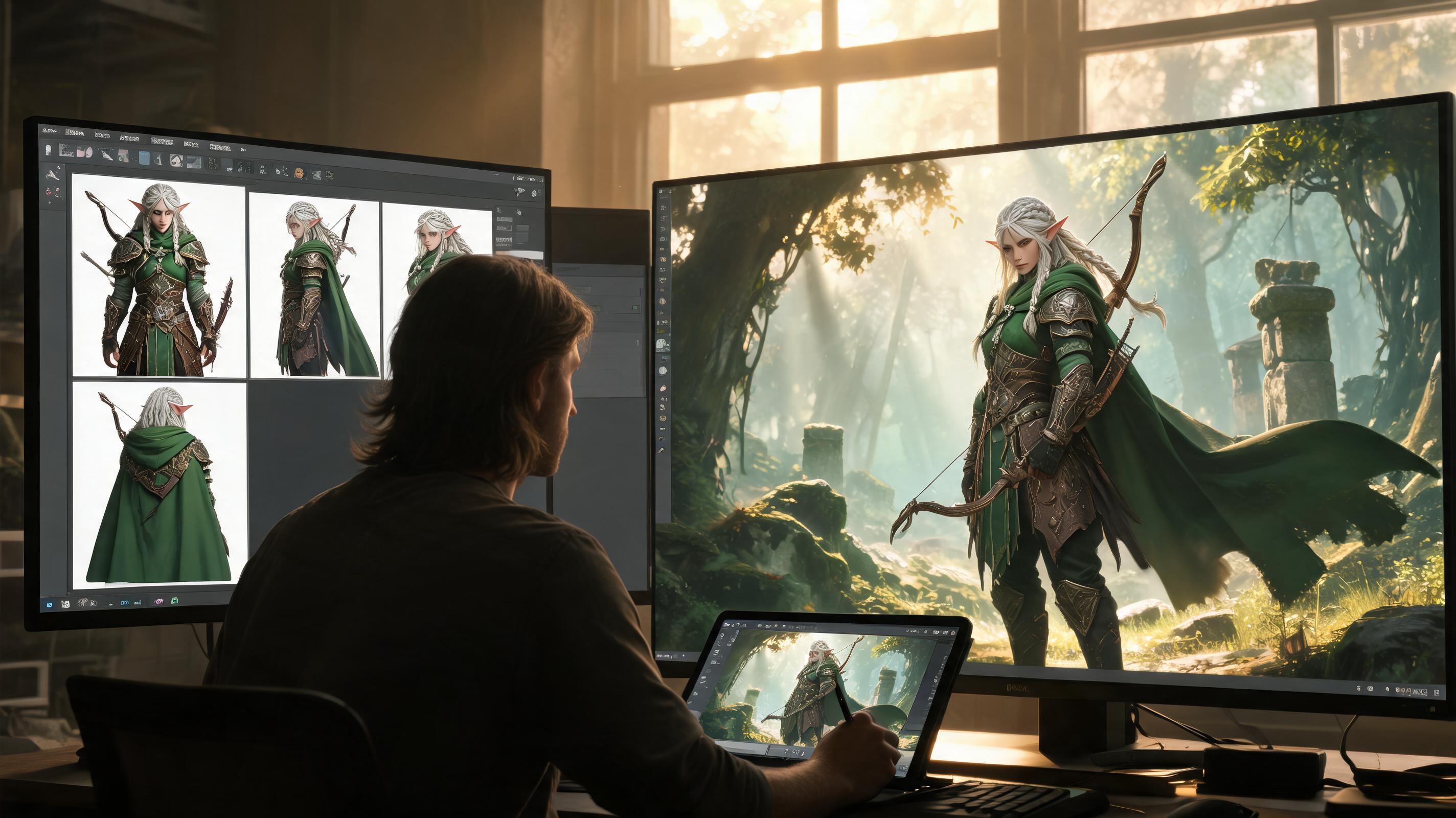 Reference-first workflow illustration for AI Character Generator for Games