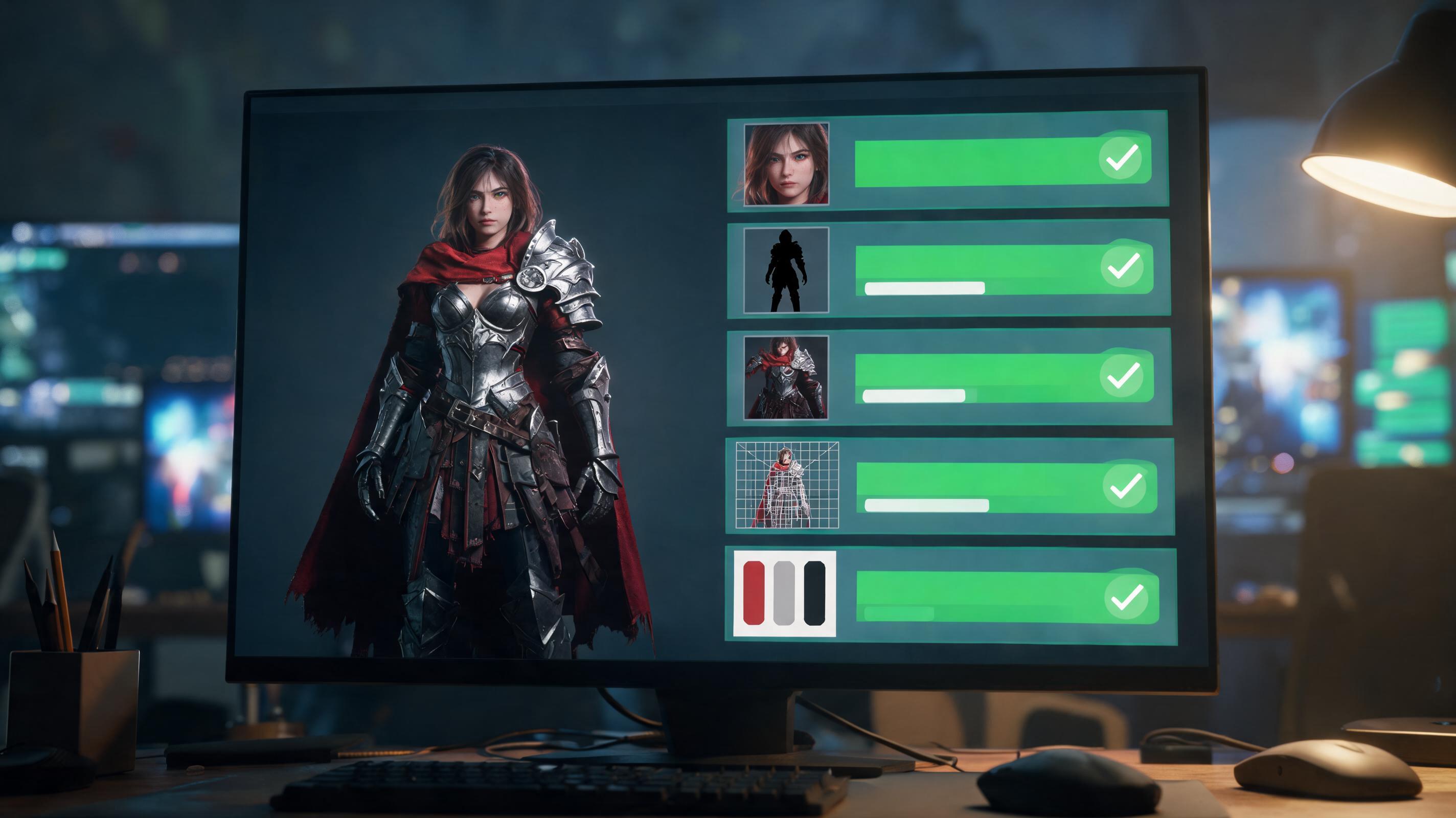 Consistency review illustration for AI Character Generator for Games