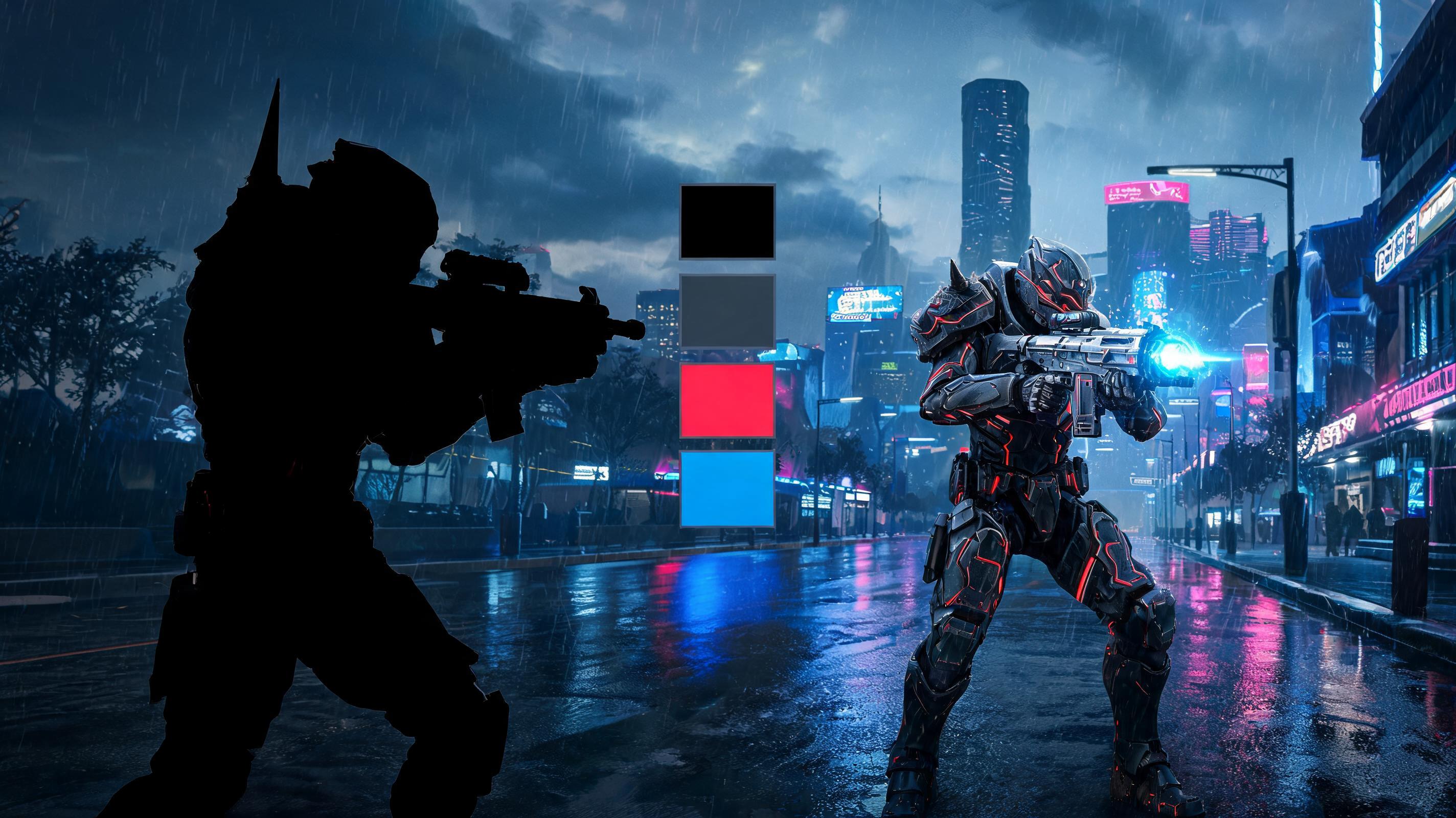 Enemy silhouette pass illustration for AI Character Generator for Games