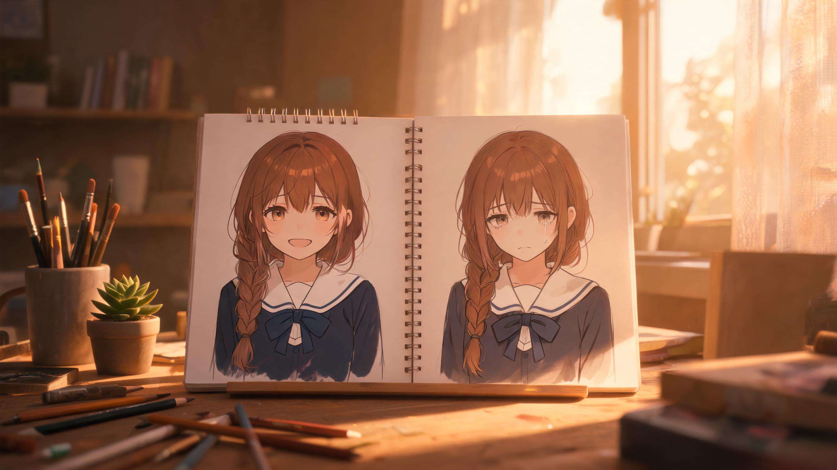 Visual novel portraits illustration for AI Character Generator for Games