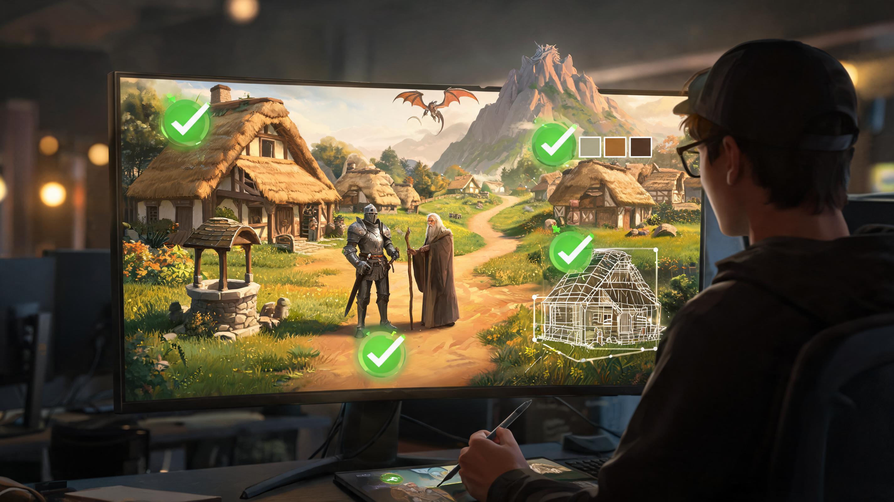 RPG readability checks illustration for AI Fantasy Game Art Generator