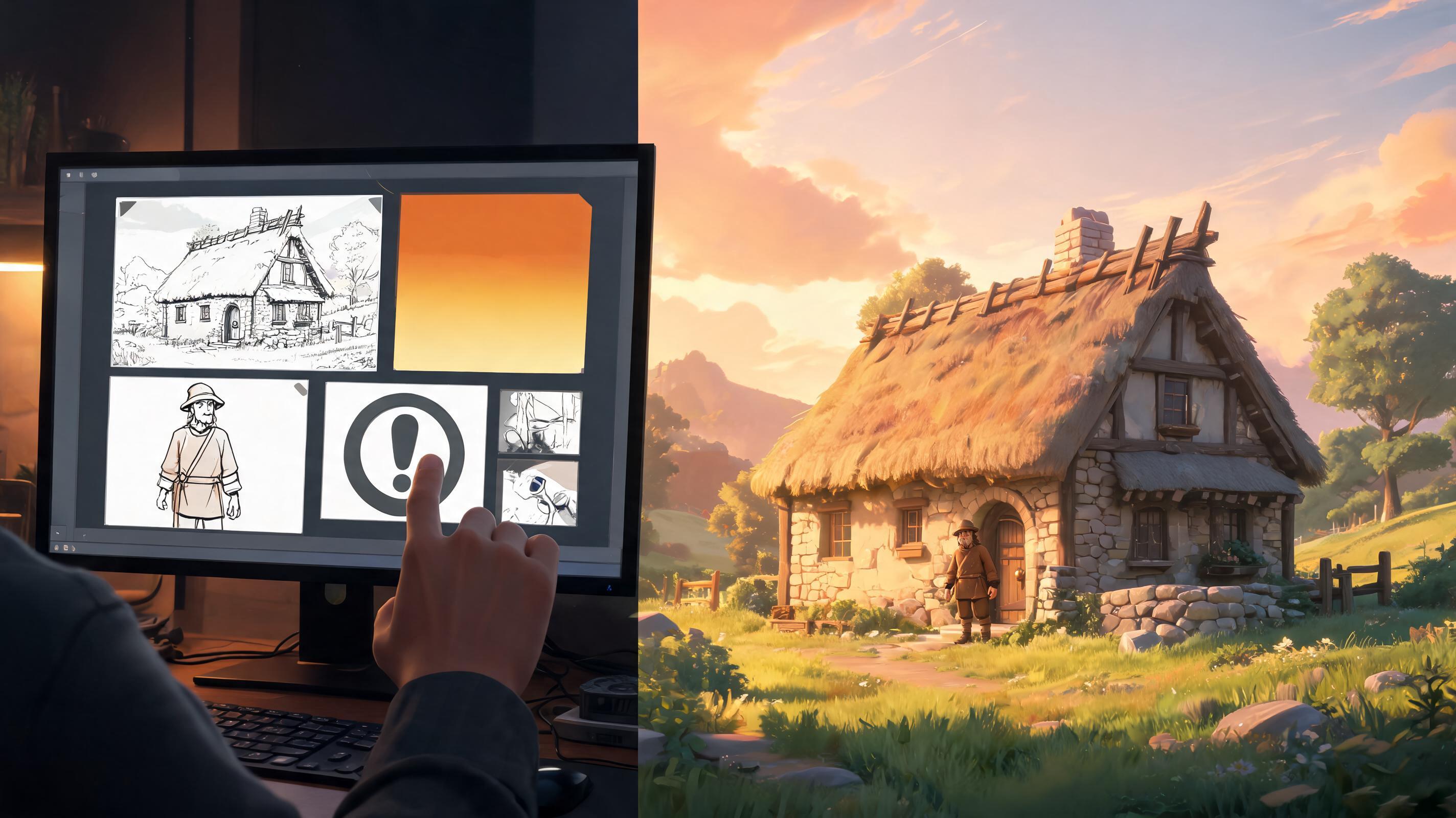 Scene bible support illustration for AI Game Background Generator