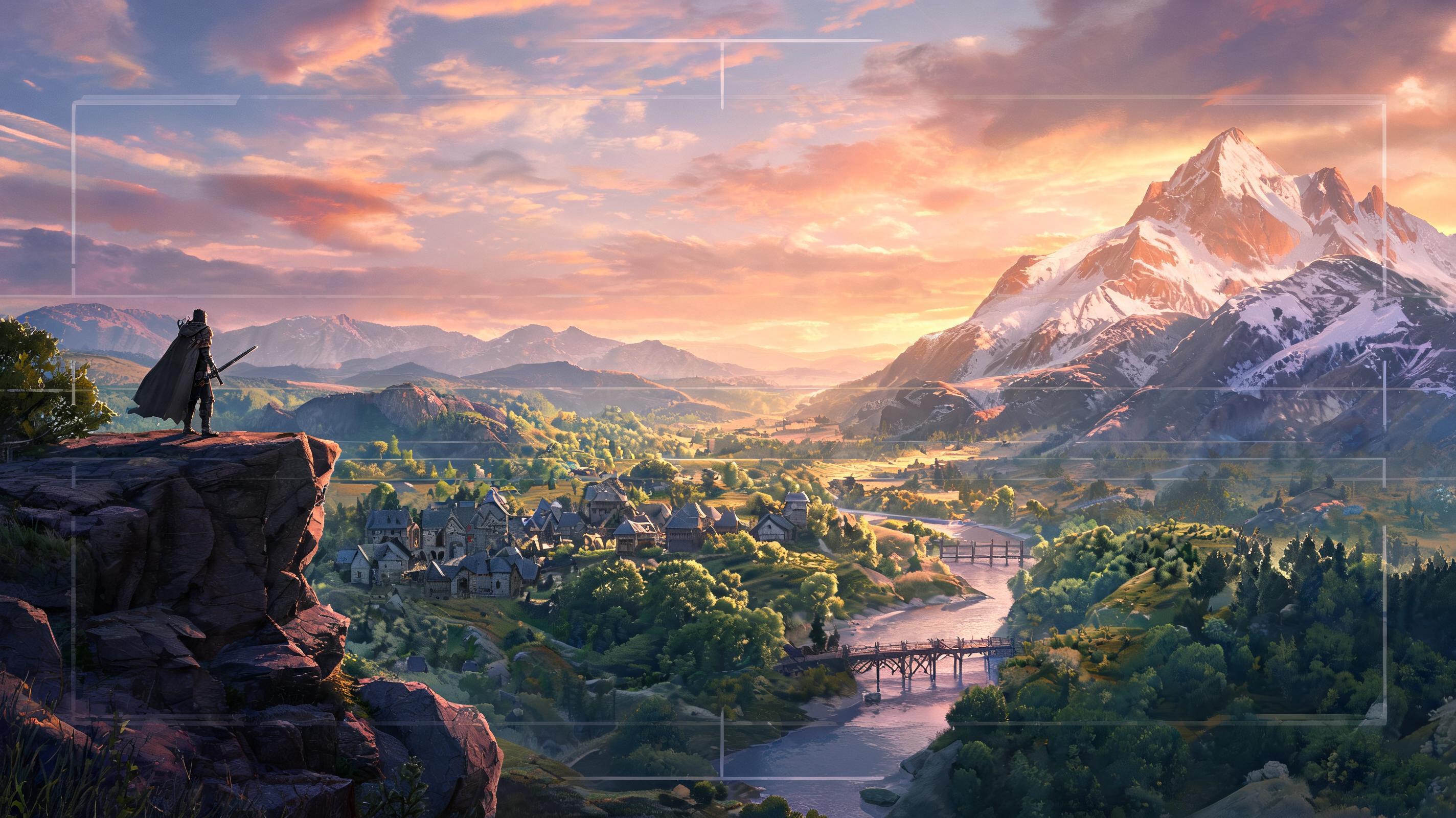 Parallax and camera planning illustration for AI Game Background Generator