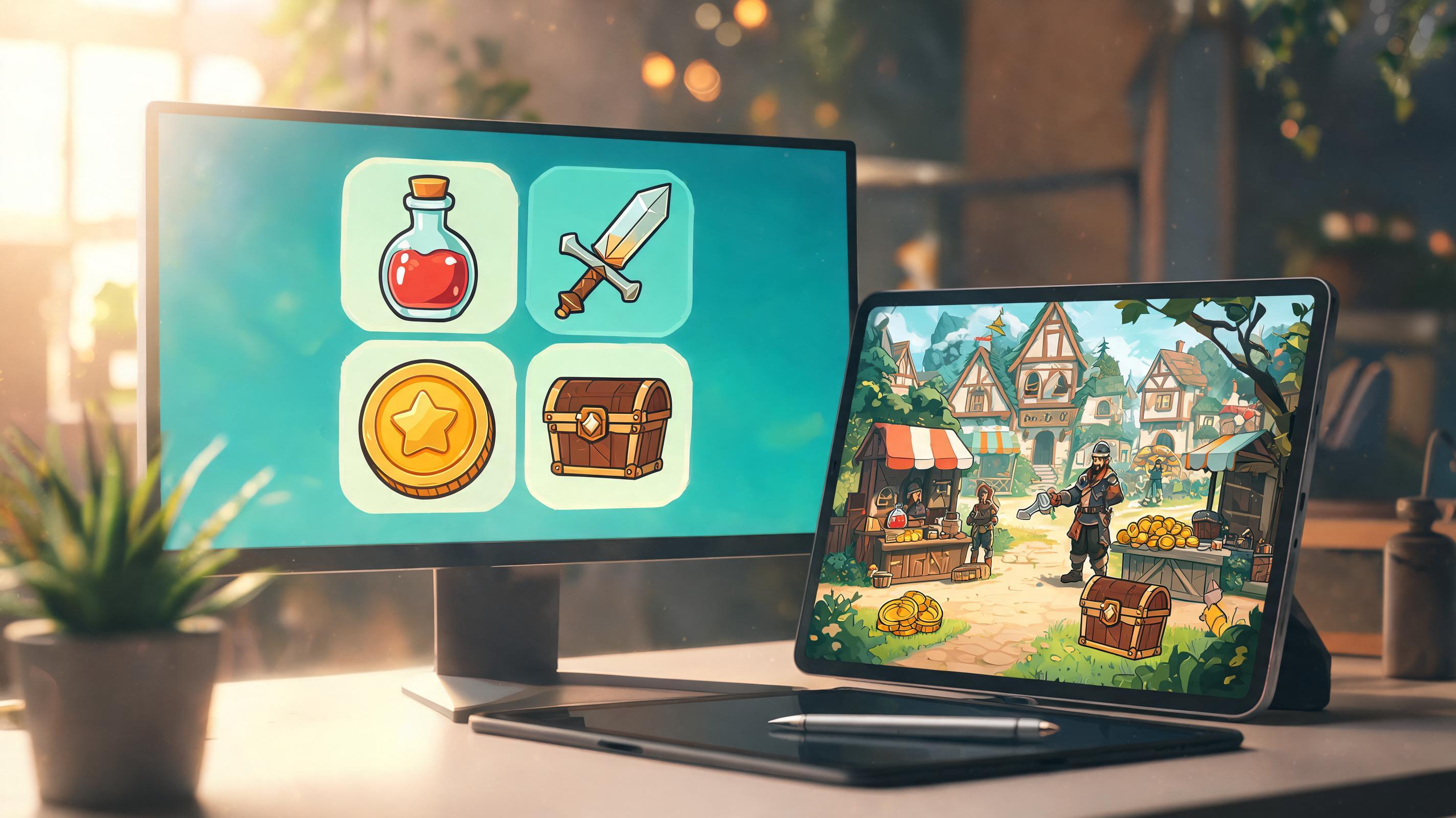 Icon set consistency illustration for AI Game Icon Generator