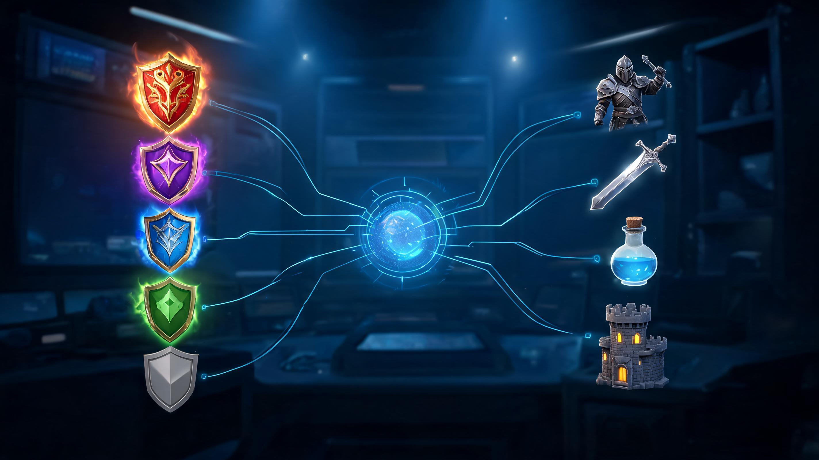 Rarity and category rules illustration for AI Game Icon Generator