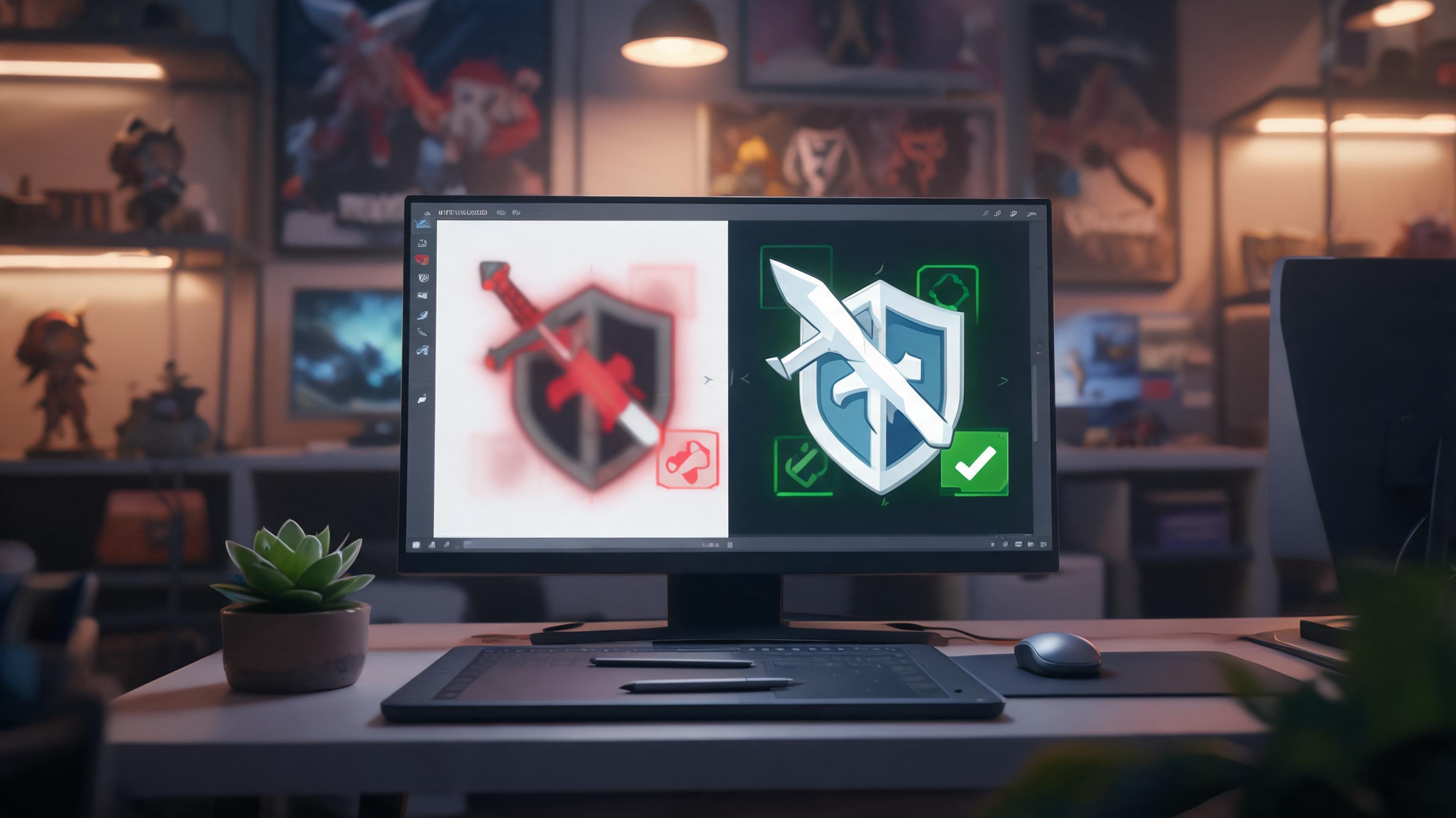 UI readability checks illustration for AI Game Icon Generator
