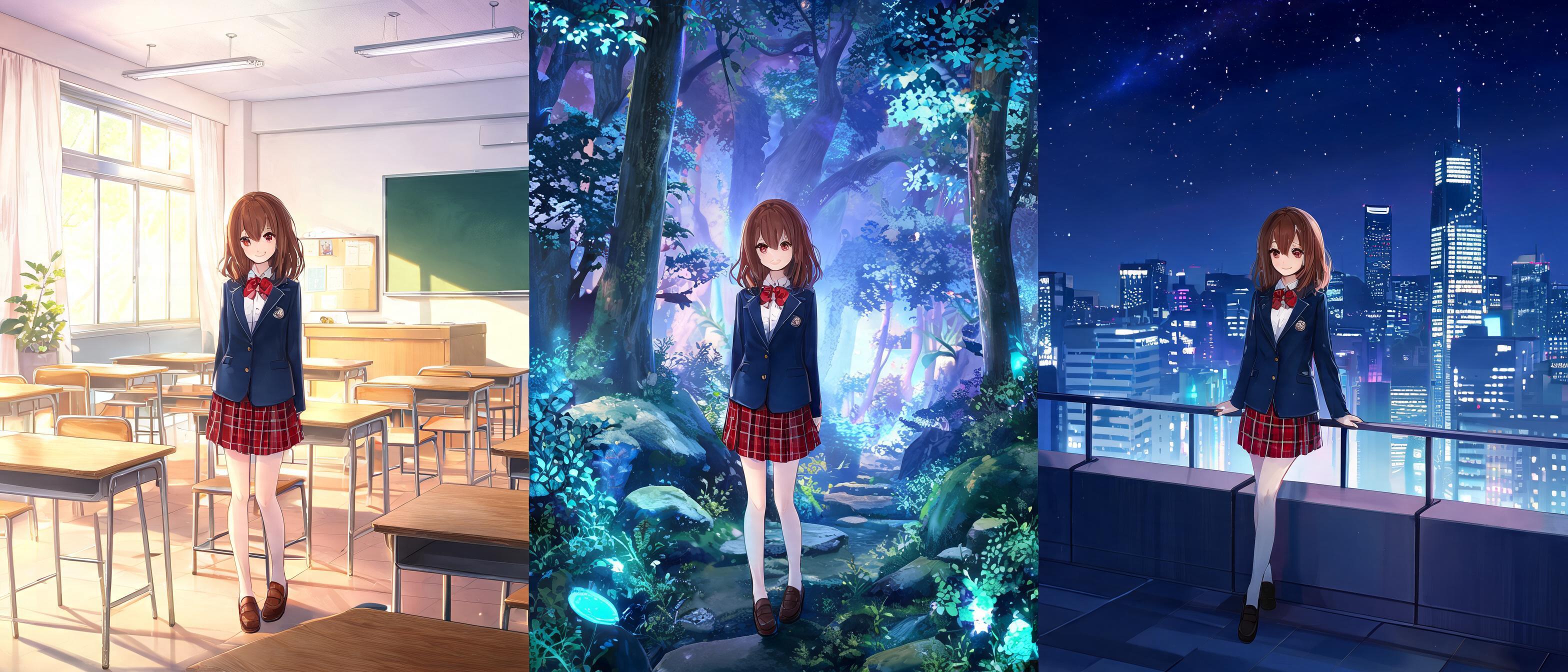 Outfit consistency illustration for AI Visual Novel Character Generator