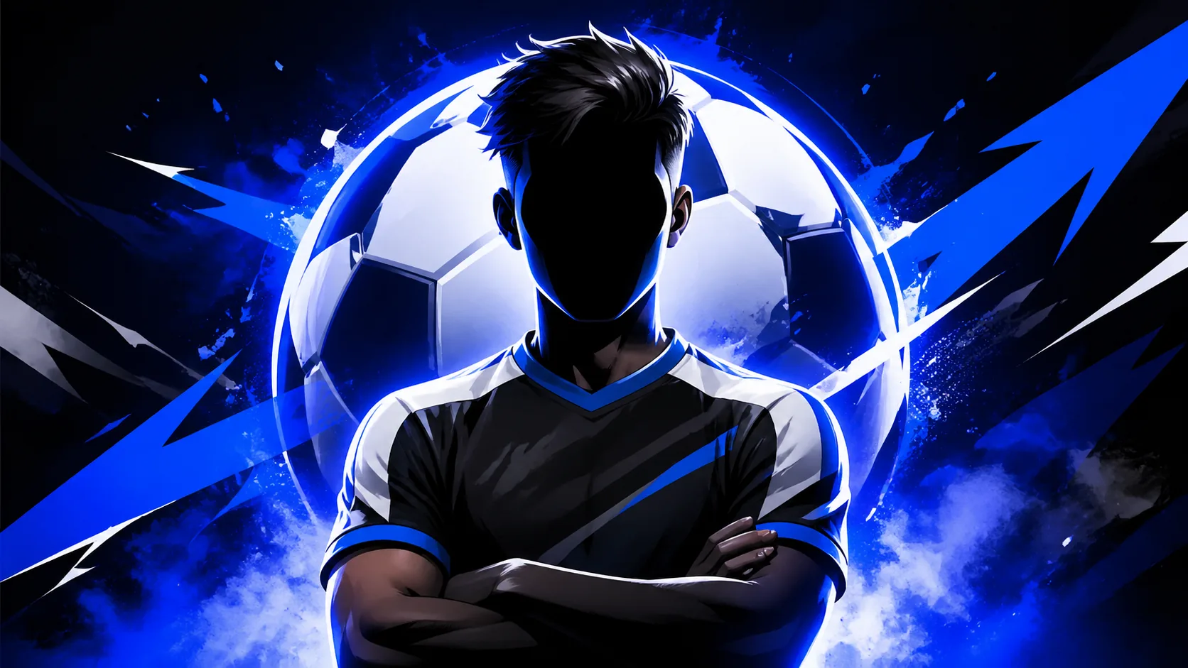 Clean esports-style football creator avatar