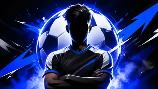 Clean esports-style football creator avatar