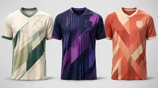 Three unofficial soccer jersey concepts for fictional teams