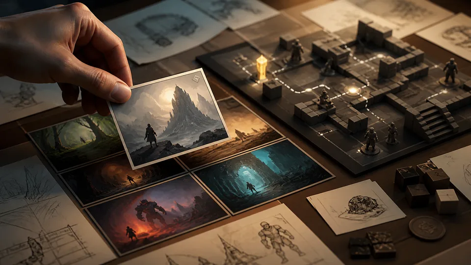AI game design planning visual showing lp feature 01