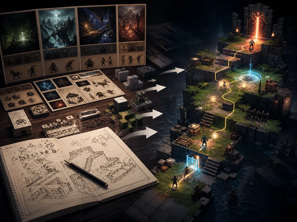 AI game design planning visual showing lp hero 03