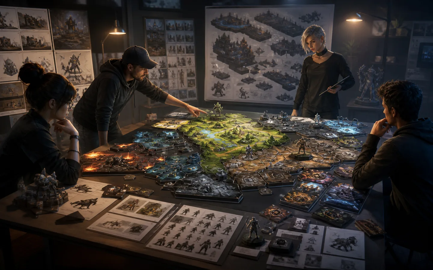 AI game design planning visual showing lp product proof