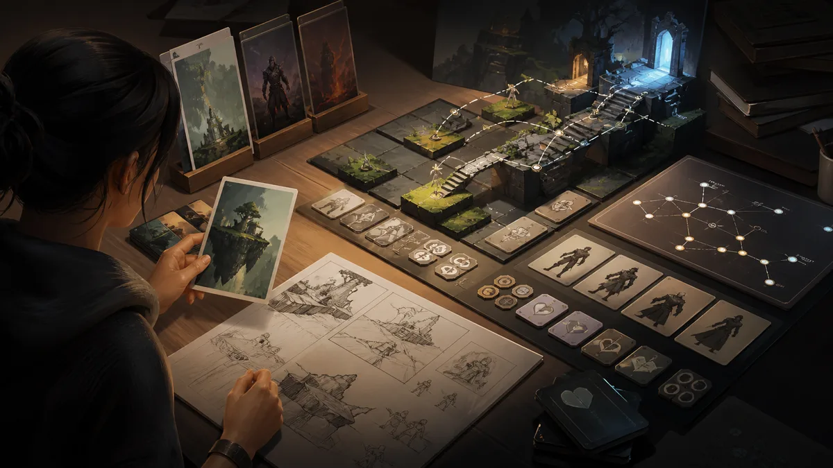 AI game design planning visual showing lp scenario 02