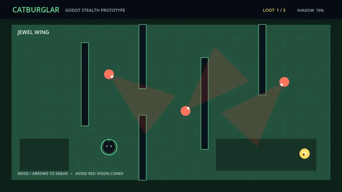 Godot stealth game generator — scenario 01 view