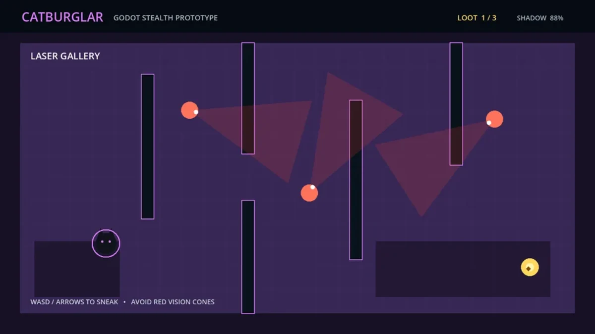 Godot stealth game generator — scenario 02 view
