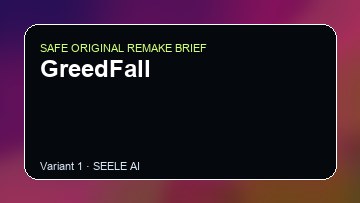 GreedFall Game Customer Remake preview