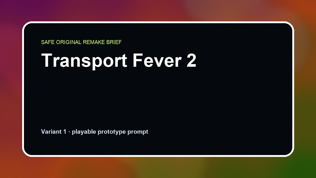 Transport Fever 2 original transport fever 2 diy game reference artwork 1