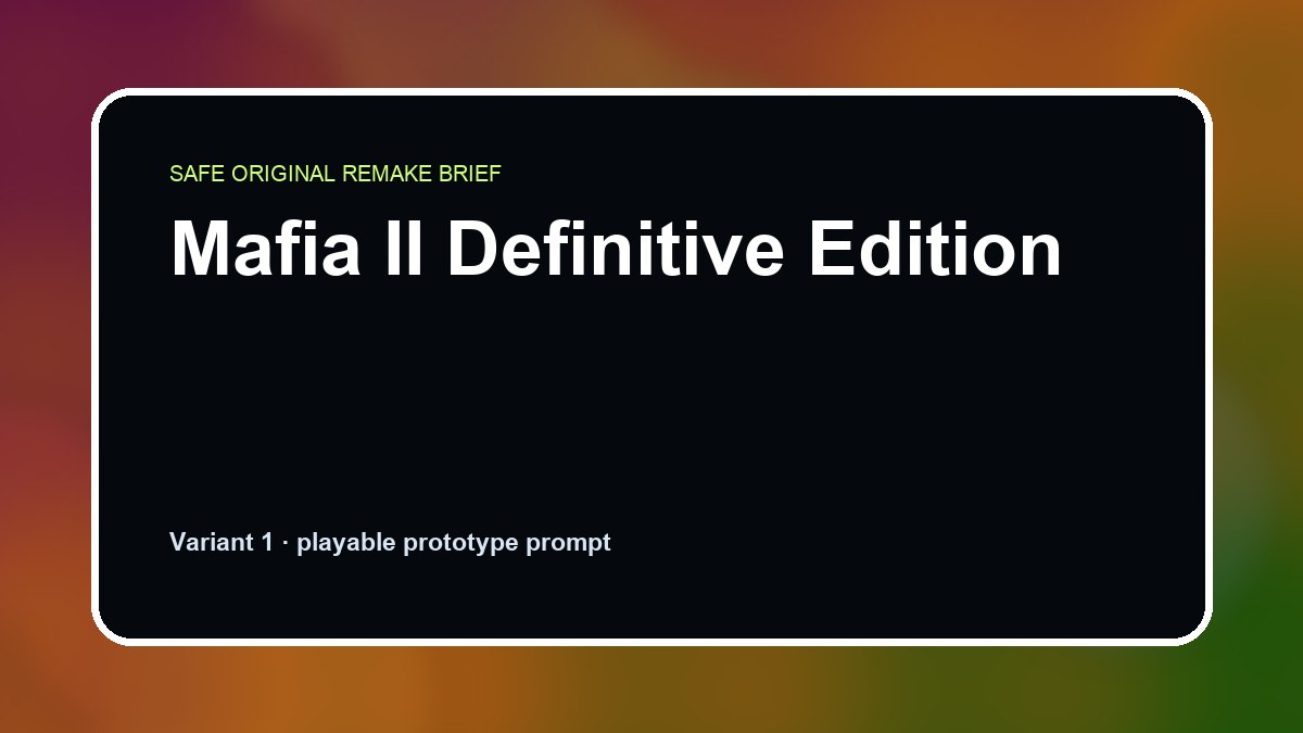 Mafia II Definitive Edition original mafia ii definitive edition custom game reference artwork 1