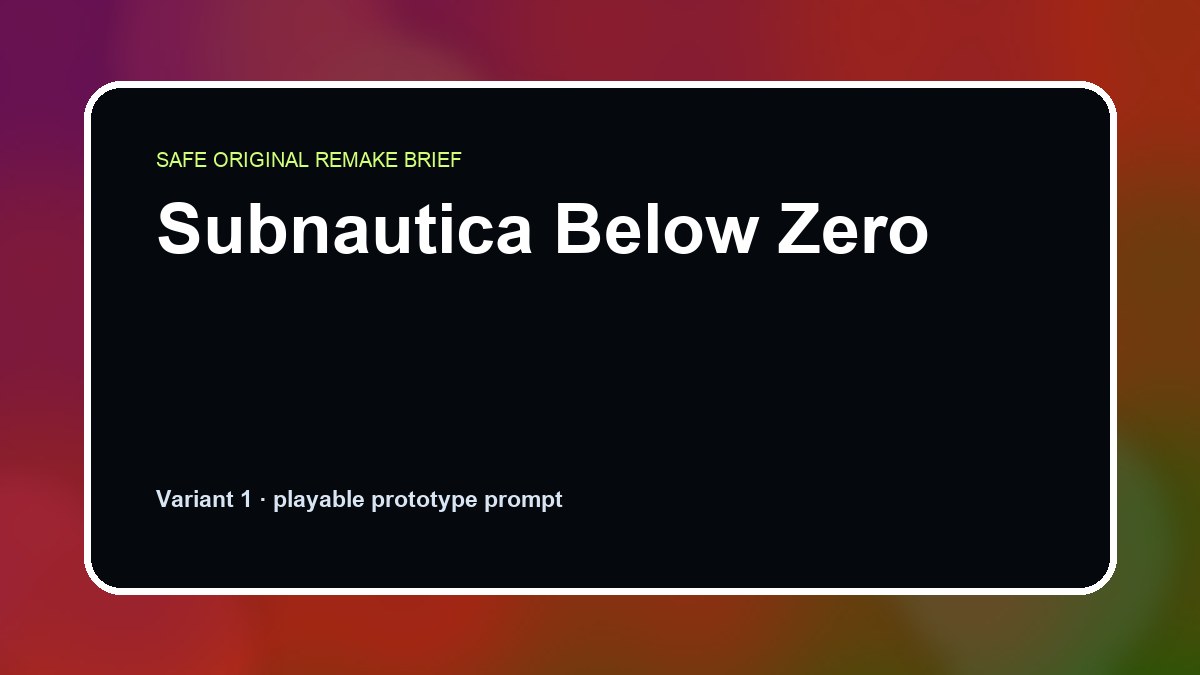 Subnautica Below Zero Custom Game Builder