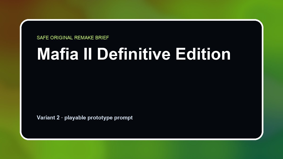 Mafia II Definitive Edition original mafia ii definitive edition custom game reference artwork 2
