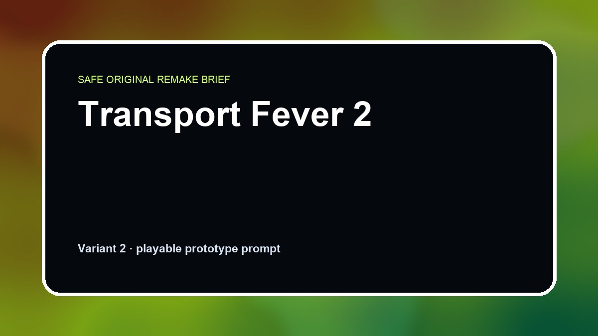 Transport Fever 2 original transport fever 2 diy game reference artwork 2