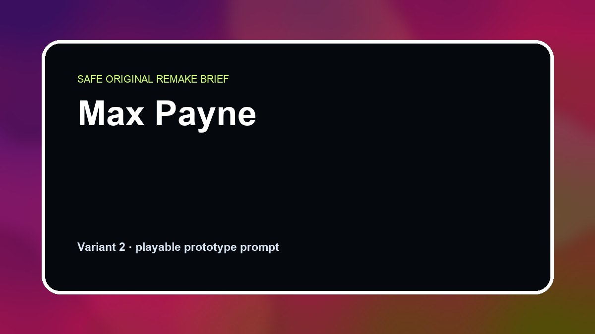 Max Payne original max payne diy game reference artwork 2