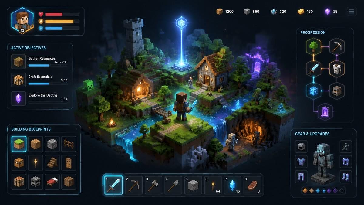 Minecraft original minecraft custom game reference artwork 3