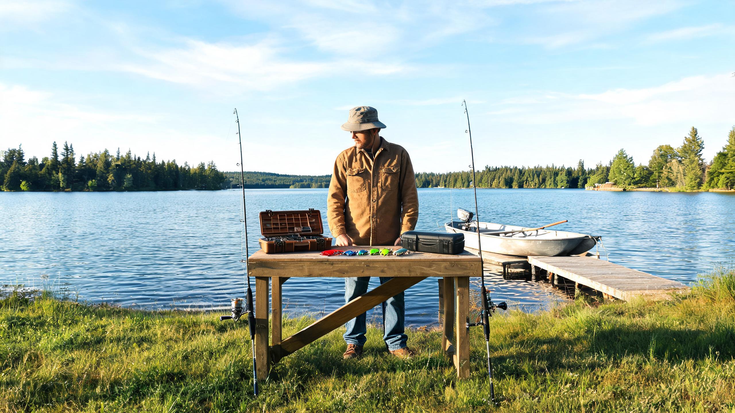 Original game-art scene showing choices in fishing games with in-game purchases