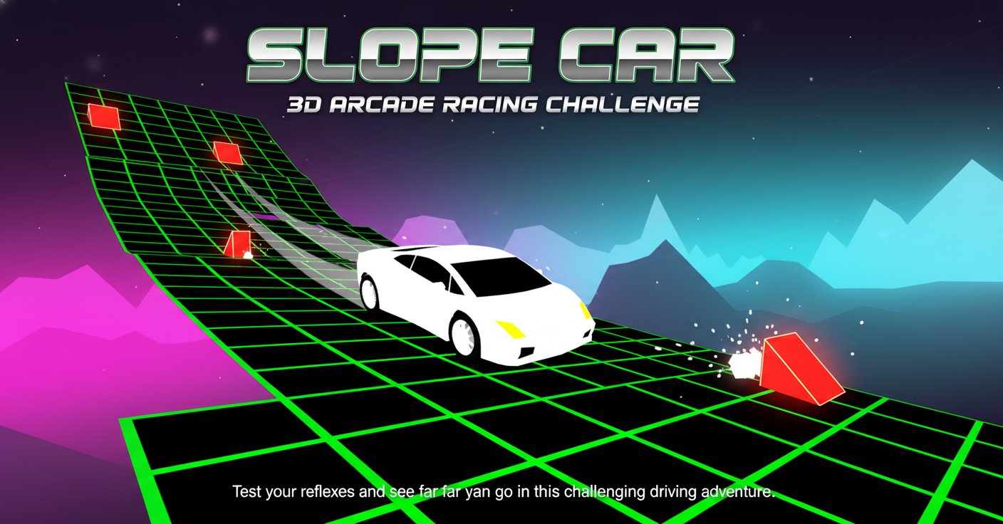 First-party SEELE Slope Car game cover showing a white sports car on a neon obstacle track