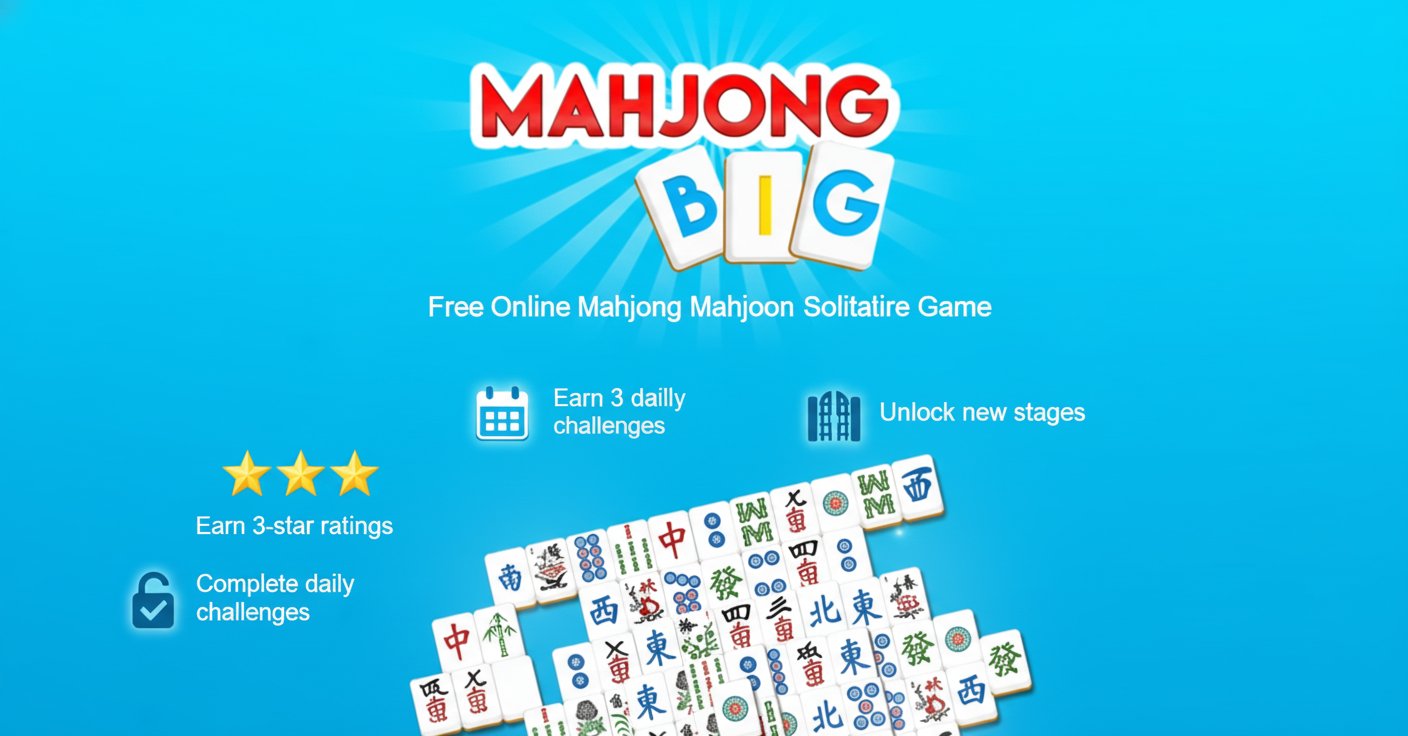 First-party SEELE Mahjong Big cover showing a fan of mahjong tiles and challenge features
