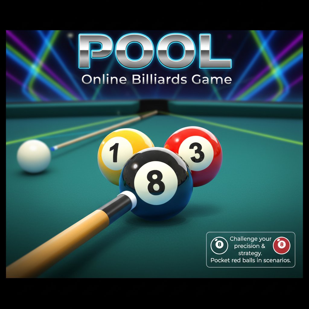 First-party SEELE Royal Pool cover showing a cue lined up on numbered billiard balls