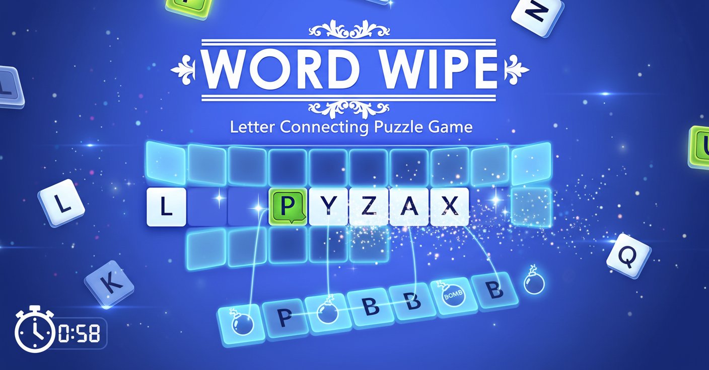 First-party SEELE Word Wipe game cover showing connected letter tiles and a timed word puzzle