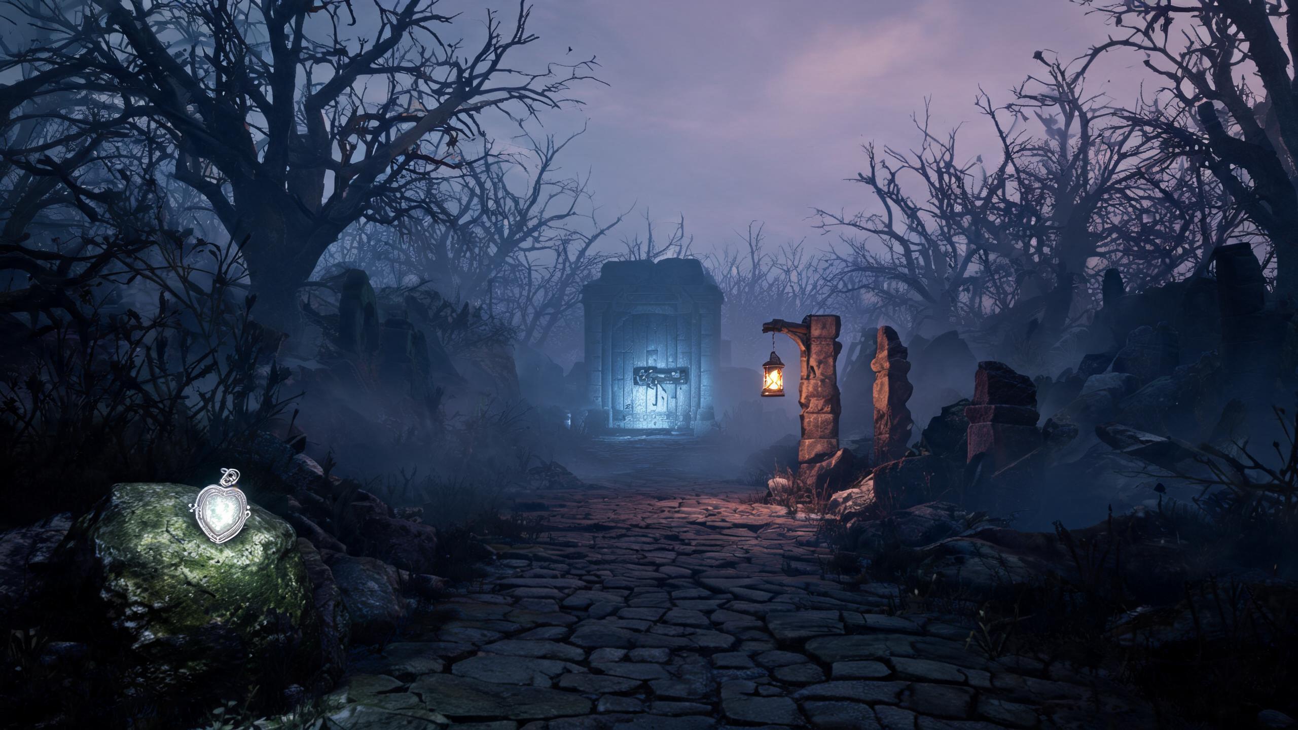 Original game-art scene showing a play session in horror games with in-game purchases