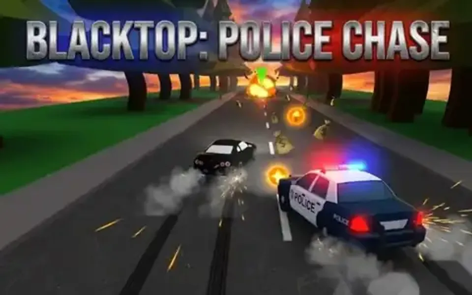 Blacktop Police Chase gameplay preview showing a browser-playable action scene