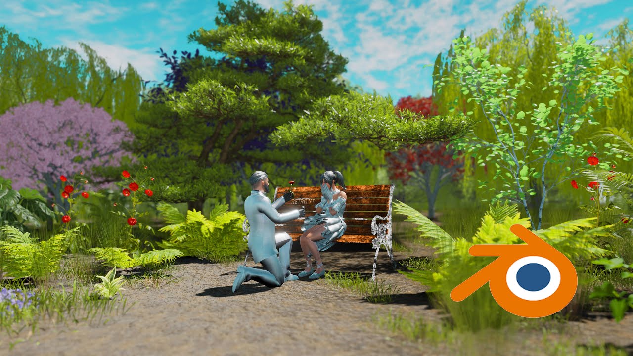 3d romantic scene