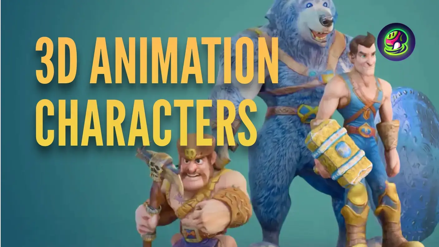 Animated 3D characters in game environment