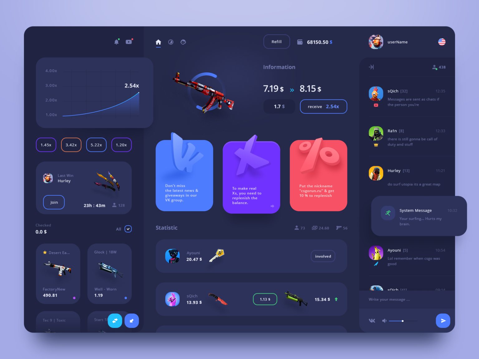 AI game development dashboard interface