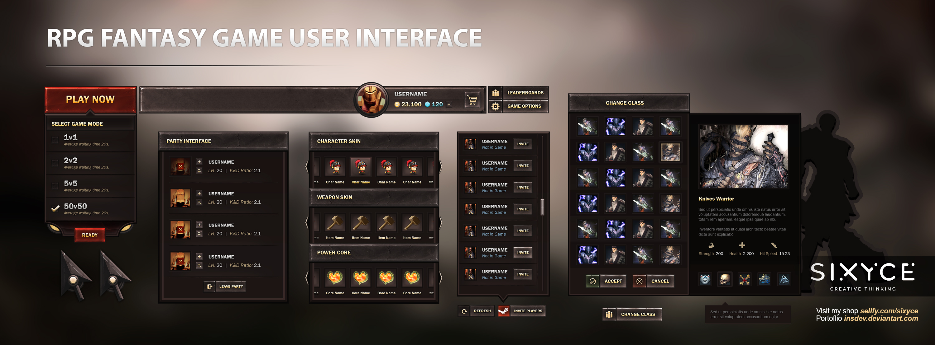 Fantasy RPG game interface